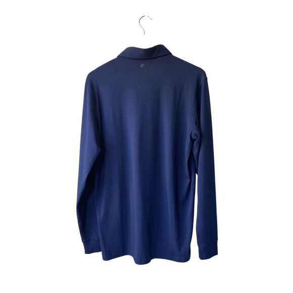 Greyson Polo Shirt Mens Large Blue Apache II Golf Long Sleeve Anaheim Ducks Navy - Picture 3 of 6